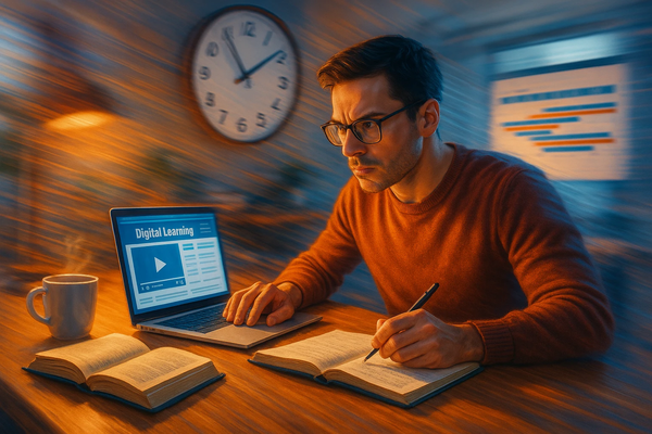 Focused Late-Night Study Session